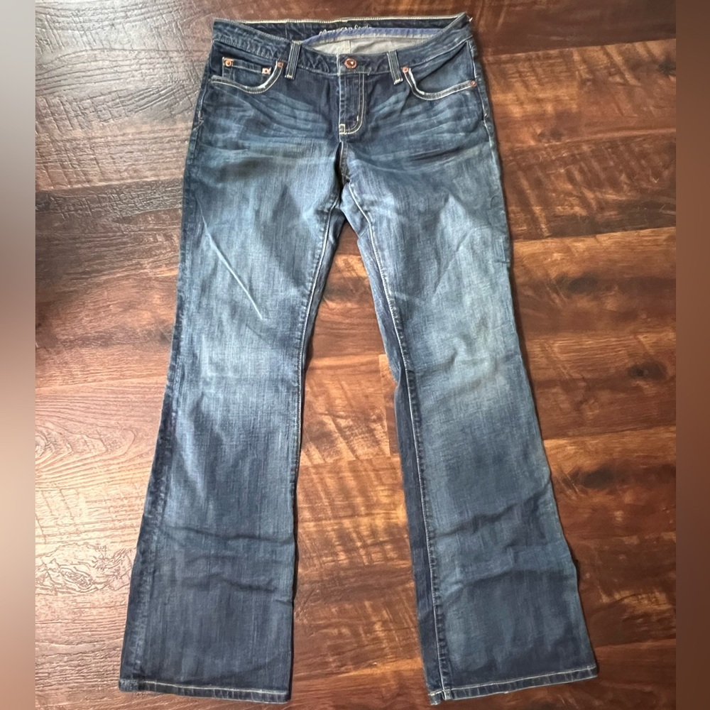 American Eagle Outfitters Women's Flare Jeans - Dark Blue Wash